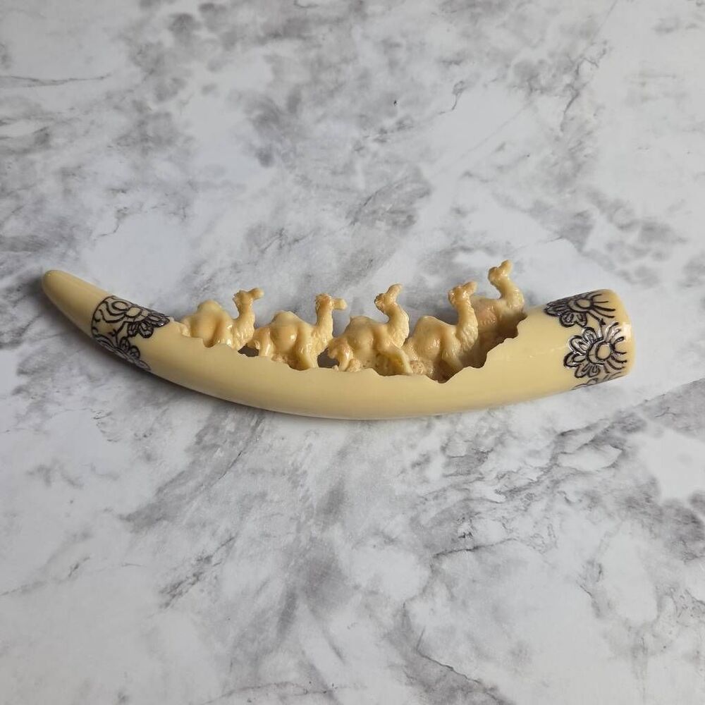 Faux‎ Ivory Camel Carving Decor